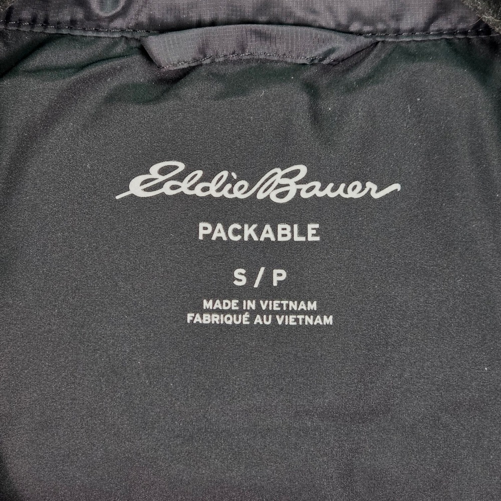 Eddie Bauer Puffer Vest Women Small Black Packable Quilted APEX Logo Utility - Picture 11 of 13